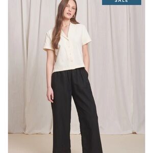 Tradlands black linen Paloma Pant